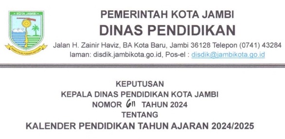 Kalender Pendidikan Kota Jambi Tahun Ajaran 2024/2025 Kalender Pendidikan Kota Jambi Tahun Ajaran 2024/2025